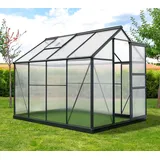 Westmann Aluminium Gewächshaus Flora 68 | Anthrazit | 252x192x201 cm