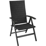 Tectake tectake® Rattanstuhl Canberra mit Aluminiumgestell wetterfest und UV-beständig, 58 x 72 x 108 cm