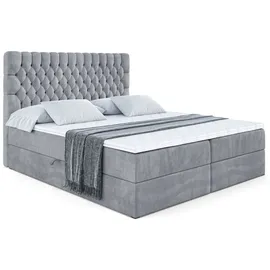 altdecor BOXBETT mit Matratze und Lattenrost, - SERENE - 160x200 - H4 - Hellgrau