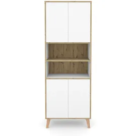 roba Morena Badschrank 66,4 x 195 x 32,5 cm Braun/Weiß