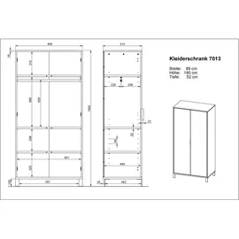 Germania Kleiderschrank Alkmaar 89 x 180 cm Dekor Beige Kaschmir