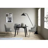 Polsterstuhl STRESSLESS "Laurel", grau (wild dove batick, chrom matt), B:58cm H:92cm T:59cm, Leder BATICK: BATICK ist ein leicht korrigiertes, durchgefärbtes und genarbtes Möbelleder, bei dem die meisten Unebenheiten und Spuren in der Regel entfernt wurden., Stühle, Polsterstuhl, Low Back mit Armlehne, Größe L, mit Beinen aus Stahl in Chrom matt