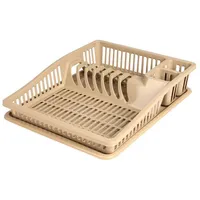 URBAN LIVING Sonoma Geschirrkorb mit Tablett, 38,5 x 31 x 8 cm, Dune, Beige