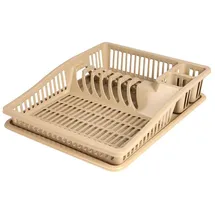 URBAN LIVING Sonoma Geschirrkorb mit Tablett, 38,5 x 31 x 8 cm, Dune, Beige