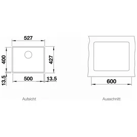 Blanco Subline 500-F Silgranit PuraDur schwarz o.Afb.