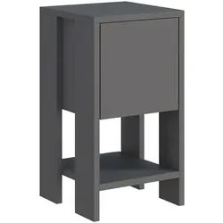 Dmora Nachttisch Dkarsdor, Niedrige Kommode, Tisch, Multifunktionaler Nachttisch, 30x30h55 cm, Anthrazit