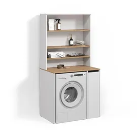 livinity® Waschmaschinenschrank Paolina 93,6 x 88,2 cm Weiß/Artisan