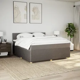 vidaXL Boxspringbett mit Matratze Taupe 180x200 cm Stoff