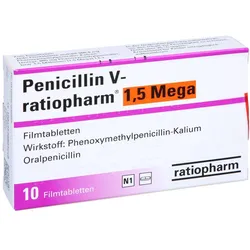 PENICILLIN V-ratiopharm 1,5 Mega Filmtabletten 10 St