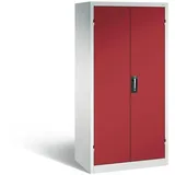 C+P CP Stahlschrank 8922-052 S10164 lichtgrau, rubinrot 93,0 x 60,0 x 195,0 cm, aufgebaut