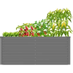 Hochbeet KONIFERA "Emmy", grau (hellgrau), B:150cm H:60cm T:80cm, Stahl, Pflanzgefäße, mit Verstrebungen für mehr Stabilität