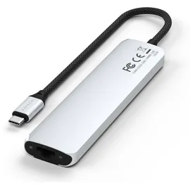 Satechi USB-C 7-in-1 Slim Multiport Adapter mit Ethernet Silber