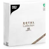 Papstar Papstar, 50 Servietten "ROYAL Collection" 1/4-Falz 48 cm x 48 cm weiss,