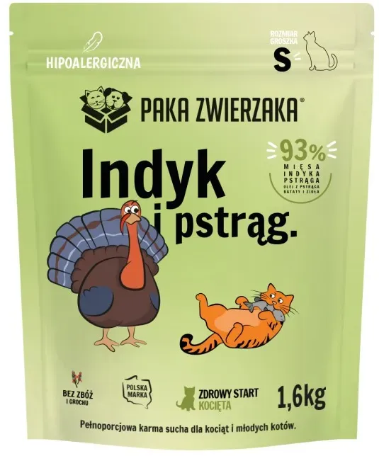 Paka Zwierzaka - Trockenfutter Truthahn und Forelle Kätzchen 'S' 400g