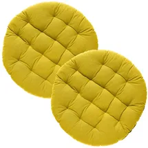 REDBEST Stuhlkissen rund 40 x 40 x 5 cm gelb 2-tlg.