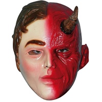Engel & Teufel Maske aus Latex - Erwachsenen Horror Kostüm Vollmaske - ideal für Halloween, Karneval & Motto-Party
