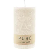 Richard Wenzel 100% PURE, OLIVE WAX, vegane Stumpenkerze, Sahara, WENZEL, 130/70 mm, Brenndauer ca. 59h