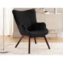 s-style möbel Loungesessel Lenari Cord 71 x 96 x 86 cm Schwarz