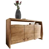 DeLife Kommode Live-Edge Akazie Natur 145 cm 3 Türen 1 Fach Sideboard