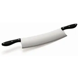 Napoleon Pizza-Wiegemesser, Hackmesser mit gebogener Edelstahlklinge, Pizzaschneider