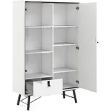 Ebuy24 Ebuy24, Vitrine + Buffetschrank, Vitrinenschrank 1 Glastür, 1 Tür, 1 Schublade mattweiss.