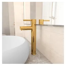 vidaXL Badezimmer Mischbatterie Golden 12x30 cm