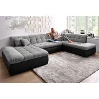 DOMO collection Wohnlandschaft »Moric«, U-Form auch in Cord«, im XXL-Format, wahlweise mit Bettfunktion und Armlehnenverstellung, inklusive loser Zierkissen, frei im Raum stellbar