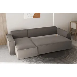 Fun Möbel Ecksofa Schlafsofa Sofa MARIS Stoff Grün Ottomane Links - Grün