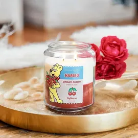 HARIBO Creamy Cherry Duftkerze 510 g rosa-weiß