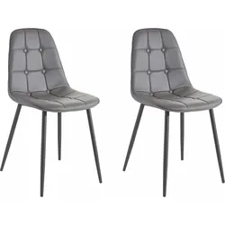 Essgruppe INOSIGN, grau (grau, weiß hochglanz), Sitzmöbel-Sets, Esstisch, Breite 160 cm und 4 Esszimmerstühle, Bezug in Kunstleder
