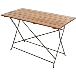 Mendler Biergartentisch HWC-J40, Klapptisch Gartentisch, Gastronomie-Qualität Akazie MVG-zertifiziert 120x60cm ~ braun