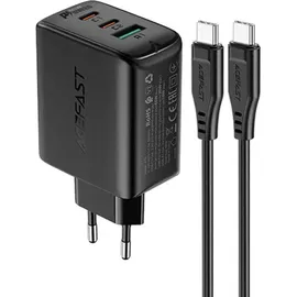 OEM Acefast 2W1 Netzwerk-Ladegerät 2x Usb C / Usb 65w Pd, Qc 3.0+Kabel Weiß