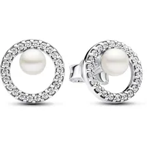 Pandora Ohrstecker Süßwasserzuchtperle und Pavé Heiligenschein