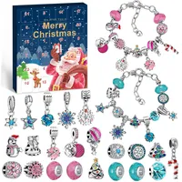 WEVOL Adventskalender 2025 Kinder Mädchen, Adventskalender Schmuck Mädchen 24 Füllung Weihnachtskalender Schmuck Basteln Mädchen Geschenke, Charm Armband Kit Geschenk Mädchen 5 6 7 8 9 10 11 12 Jahre