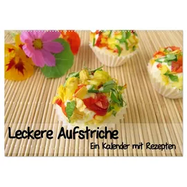 Calvendo Leckere Aufstriche - Ein Kalender mit Rezepten (Wandkalender 2026 DIN A2 quer), CALVENDO Monatskalender: