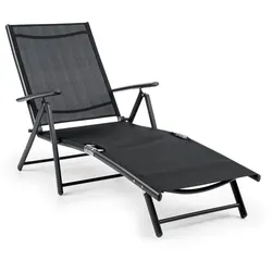 Blumfeldt Modena Sonnenliege 64x85x170cm Aluminium/Stahlrohr schwarz Schwarz