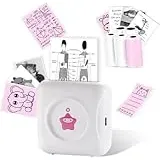 vretti TP2-Y Mini-Thermodrucker im Taschenformat, kompatibel mit Android & iOS mit 5 Etikettenrollen, Bluetooth-Drucker für iPhone, Arbeitsliste, Notizen, Fotos, Basteln