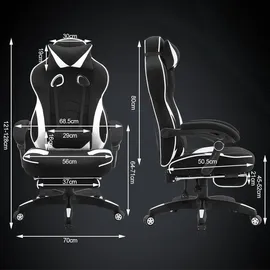 Woltu BS83ws Gaming-Stuhl Weiß