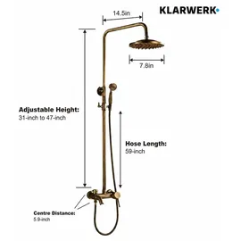klarwerk JANA Vintage Regendusche Set Gold 27271000