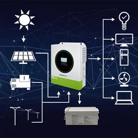 Qoltec Hybrid Off-Grid Solar Wechselrichter 3500W 24V MPPT BMS WLAN