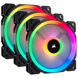 Corsair LL120 RGB LED PWM PC-Gehäuselüfter (120mm Dual Licht Loop RGB LED, Dreierpack mit Lighting Node PRO) schwarz