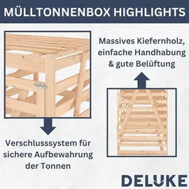 deluke Mülltonnenbox BOUMI 318 x 91,5 x 128,5 cm natur