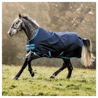 Horseware Amigo Bravo 12 50g Turnout Regendecke Navy/Turquoise, Horseware