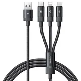Mcdodo 3in1 USB to USB-C / iPhone-Kabel / Micro-USB Kabel 3.5A, 1.2m schwarz Gr.: onesize
