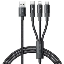 Mcdodo 3in1 USB to USB-C / iPhone-Kabel / Micro-USB Kabel 3.5A, 1.2m schwarz Gr.: onesize