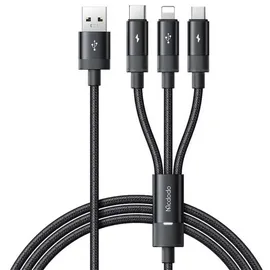 Mcdodo 3in1 USB to USB-C / iPhone-Kabel / Micro-USB Kabel 3.5A, 1.2m schwarz Gr.: onesize