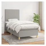 vidaXL Boxspringbett 100 x 200 cm Hellgrau