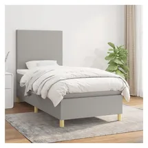 vidaXL Boxspringbett 100 x 200 cm Hellgrau