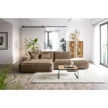 Musterring Ecksofa MUSTERRING "Lucia modern und bequem, Breite 330cm, L-Form", braun (messing), B:330cm H:81cm T:190cm, 100% Polyester, Sofas, Ecksofa, verschiedene Farben, großer Longchair mit Armlehne, B330 x T190 cm