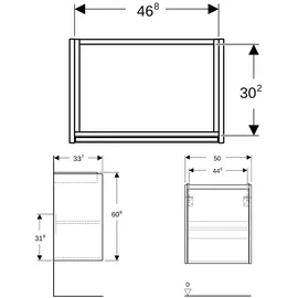 Geberit Waschtisch-Unterschrank 1 Tür 50 x 60,5 x 33,7 cm Salbeigrün